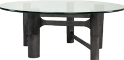 Casa Padrino Luxus Couchtisch Antik Schwarz Ø 110 x H. 40,5 cm - Runder Aluminium Wohnzimmertisch mit Glasplatte - Wohnzimmer Möbel - Luxus Möbel - Luxus Einrichtung