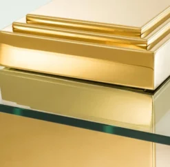 Casa Padrino Luxus Couchtisch / Wohnzimmertisch Gold 105 x 105 x H. 44 cm - Luxus Wohnzimmermöbel
