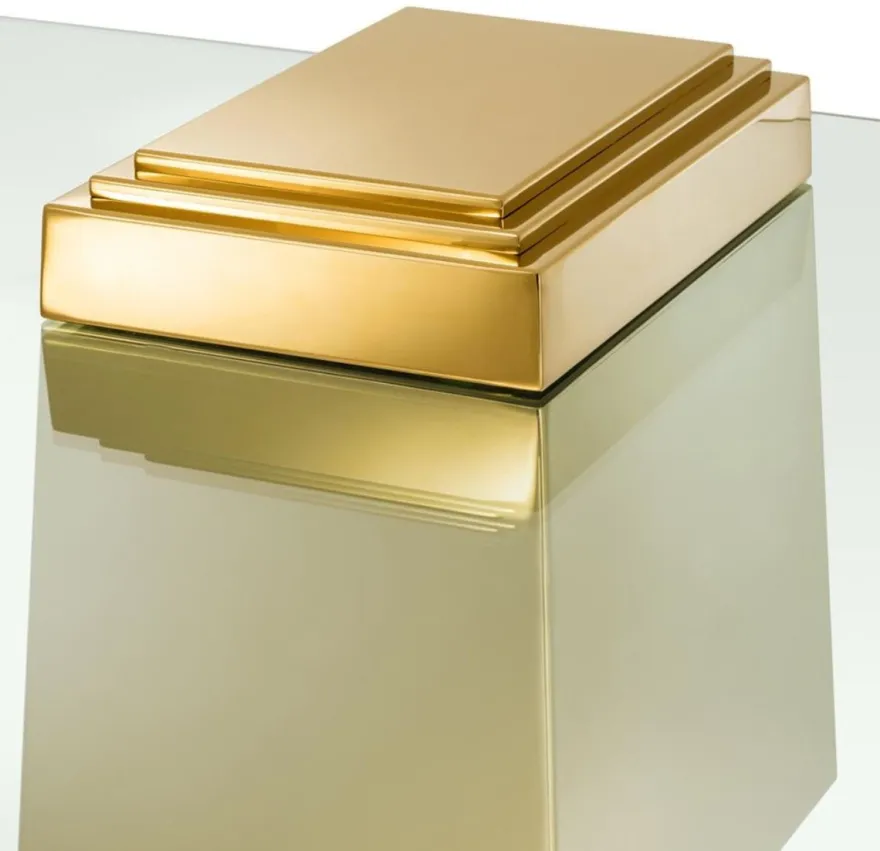 Casa Padrino Luxus Couchtisch / Wohnzimmertisch Gold 105 x 105 x H. 44 cm - Luxus Wohnzimmermöbel