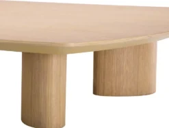 Casa Padrino Luxus Couchtisch Naturfarben 185 x 120 x H. 30 cm - Massivholz Wohnzimmertisch mit leicht gebogener Tischplatte - Wohnzimmer Möbel - Hotel Möbel - Luxus Möbel - Luxus Einrichtung