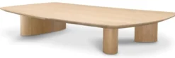 Casa Padrino Luxus Couchtisch Naturfarben 185 x 120 x H. 30 cm - Massivholz Wohnzimmertisch mit leicht gebogener Tischplatte - Wohnzimmer Möbel - Hotel Möbel - Luxus Möbel - Luxus Einrichtung