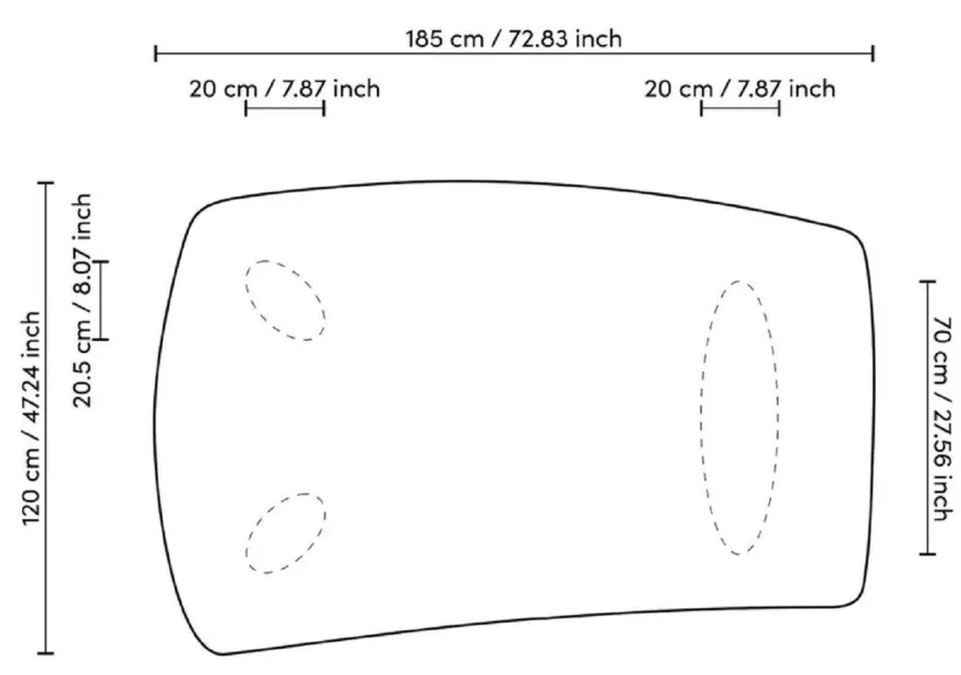 Casa Padrino Luxus Couchtisch Naturfarben 185 x 120 x H. 30 cm - Massivholz Wohnzimmertisch mit leicht gebogener Tischplatte - Wohnzimmer Möbel - Hotel Möbel - Luxus Möbel - Luxus Einrichtung