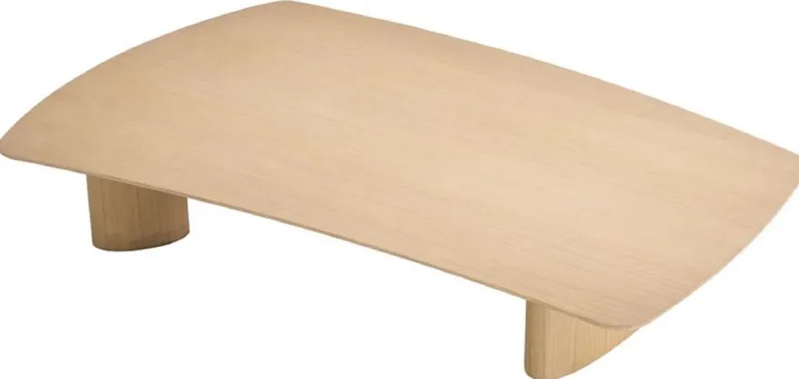 Casa Padrino Luxus Couchtisch Naturfarben 185 x 120 x H. 30 cm - Massivholz Wohnzimmertisch mit leicht gebogener Tischplatte - Wohnzimmer Möbel - Hotel Möbel - Luxus Möbel - Luxus Einrichtung