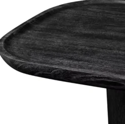 Casa Padrino Luxus Couchtisch Schwarzgrau 140 x 79,5 x H. 35 cm - Massivholz Wohnzimmertisch - Massivholz Wohnzimmer Möbel - Luxus Qualität