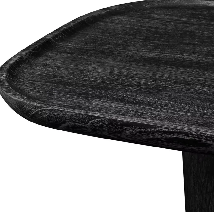 Casa Padrino Luxus Couchtisch Schwarzgrau 140 x 79,5 x H. 35 cm - Massivholz Wohnzimmertisch - Massivholz Wohnzimmer Möbel - Luxus Qualität
