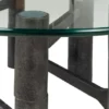 Casa Padrino Luxus Couchtisch Antik Schwarz Ø 75 x H. 35,5 cm - Runder Aluminium Wohnzimmertisch mit Glasplatte - Wohnzimmer Möbel - Luxus Möbel - Luxus Einrichtung