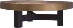 Casa Padrino Luxus Couchtisch Antik Gold / Schwarz 105 x 110 x H. 35 cm - Moderner Wohnzimmertisch mit Aluminium Tischplatte - Wohnzimmer Möbel - Luxus Möbel