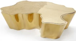 Casa Padrino Luxus Couchtisch Gold 127 x 90 x H. 30 cm - Edelstahl Wohnzimmertisch - Luxus Wohnzimmer & Hotel Möbel