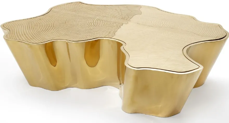 Casa Padrino Luxus Couchtisch Gold 127 x 90 x H. 30 cm - Edelstahl Wohnzimmertisch - Luxus Wohnzimmer & Hotel Möbel