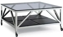 Casa Padrino Luxus Couchtisch Silber 100 x 100 x H. 50 cm - Wohnzimmer Möbel