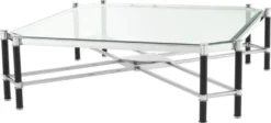 Casa Padrino Luxus Couchtisch Silber / Schwarz 115 x 115 x H. 35 cm - Luxus Wohnzimmermöbel