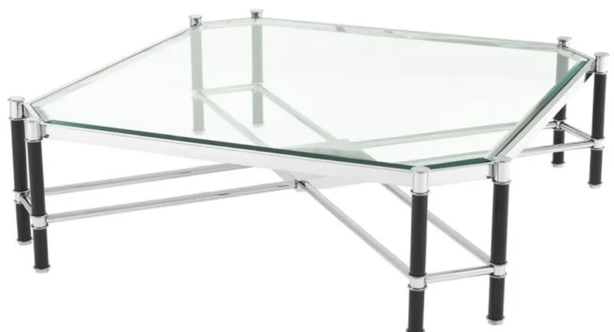 Casa Padrino Luxus Couchtisch Silber / Schwarz 115 x 115 x H. 35 cm - Luxus Wohnzimmermöbel