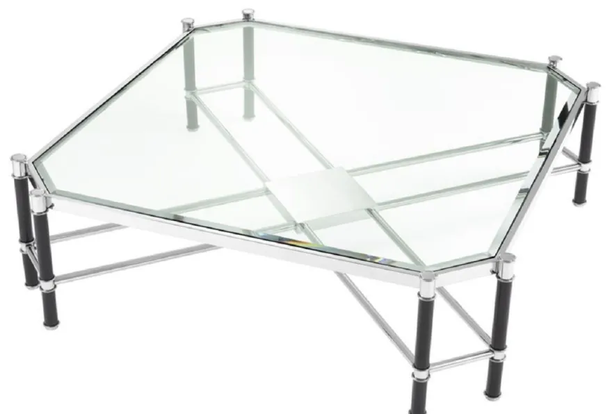 Casa Padrino Luxus Couchtisch Silber / Schwarz 115 x 115 x H. 35 cm - Luxus Wohnzimmermöbel