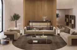 Casa Padrino Luxus Couchtisch Dunkelbraun / Messing 155 x 75 x H. 35 cm - Wohnzimmertisch mit Glasplatte - Wohnzimmer Möbel - Hotel Möbel - Luxus Möbel - Luxus Einrichtung