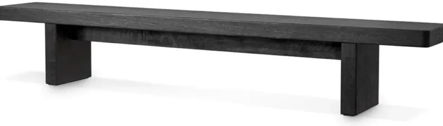 Casa Padrino Luxus Couchtisch Schwarz 240 x 35 x H. 41 cm - Riesiger Massivholz Wohnzimmertisch - Wohnzimmer Möbel - Hotel Möbel - Luxus Möbel - Luxus Einrichtung