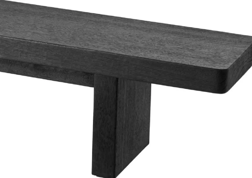 Casa Padrino Luxus Couchtisch Schwarz 240 x 35 x H. 41 cm - Riesiger Massivholz Wohnzimmertisch - Wohnzimmer Möbel - Hotel Möbel - Luxus Möbel - Luxus Einrichtung