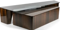 Casa Padrino Luxus Couchtisch Set Braun - 2 Rechteckige Wohnzimmertische - Luxus Wohnzimmer Möbel
