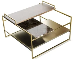 Casa Padrino Luxus Couchtisch Gold 60 x 60 x H. 36,5 cm - Designer Wohnzimmertisch