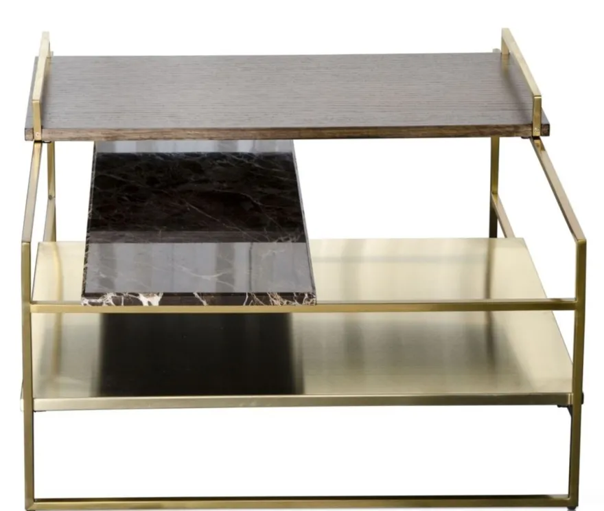 Casa Padrino Luxus Couchtisch Gold 60 x 60 x H. 36,5 cm - Designer Wohnzimmertisch