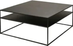 Casa Padrino Luxus Couchtisch Schwarz 80 x 80 x H. 40 cm - Moderner Metall Wohnzimmertisch - Luxus Wohnzimmer Möbel