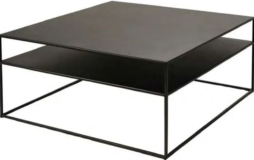 Casa Padrino Luxus Couchtisch Schwarz 80 x 80 x H. 40 cm - Moderner Metall Wohnzimmertisch - Luxus Wohnzimmer Möbel