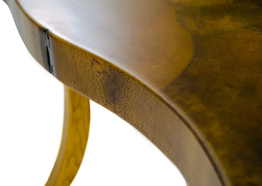 Casa Padrino Luxus Couchtisch Braun / Naturfarben Ø 70 x H. 45 cm - Runder Wohnzimmertisch mit Massivholz Tischplatte - Wohnzimmer Möbel - Hotel Möbel - Luxus Möbel