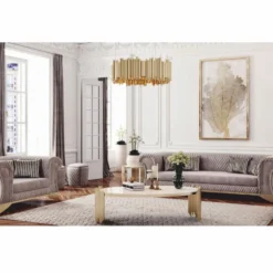 Casa Padrino Luxus Couchtisch mit Kunstmarmor Tischplatte Weiß / Gold Ø 101 cm - Luxus Möbel