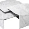 Casa Padrino Luxus Couchtisch Set Weiß - 3 Wohnzimmertische aus hochwertigem Carrara Marmor - Luxus Möbel