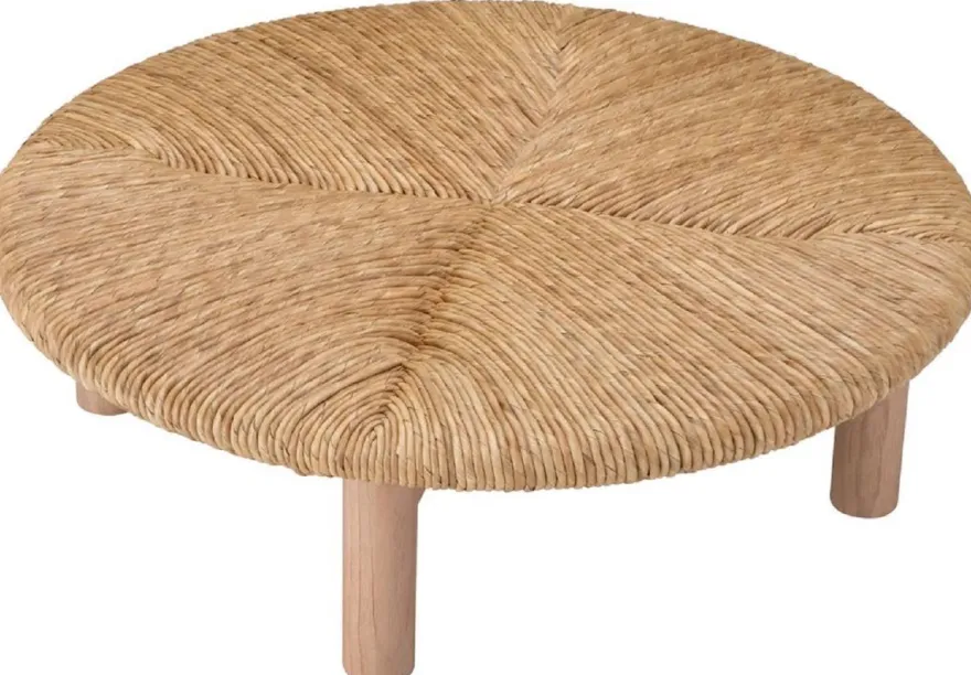 Casa Padrino Luxus Couchtisch Naturfarben Ø 100 x H. 30,5 cm - Runder Wohnzimmertisch - Wohnzimmer Möbel - Luxus Möbel - Luxus Einrichtung