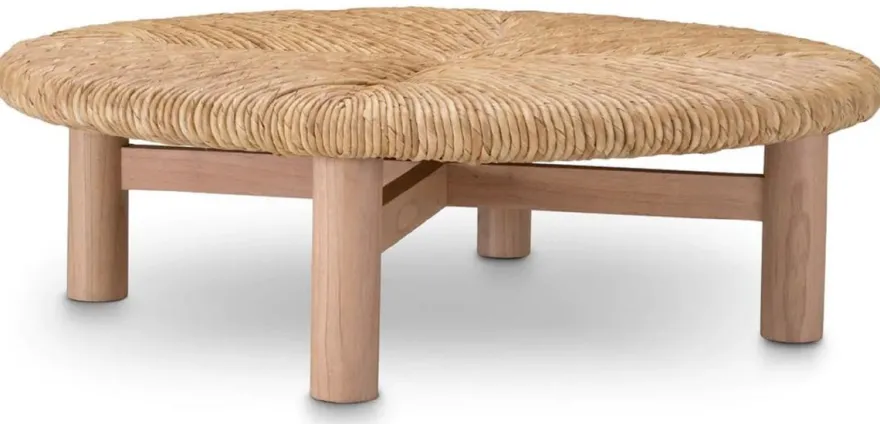 Casa Padrino Luxus Couchtisch Naturfarben Ø 100 x H. 30,5 cm - Runder Wohnzimmertisch - Wohnzimmer Möbel - Luxus Möbel - Luxus Einrichtung