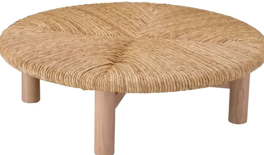 Casa Padrino Luxus Couchtisch Naturfarben Ø 100 x H. 30,5 cm - Runder Wohnzimmertisch - Wohnzimmer Möbel - Luxus Möbel - Luxus Einrichtung