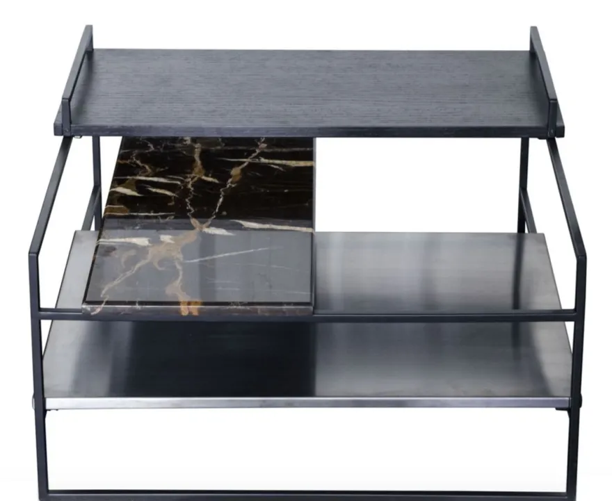 Casa Padrino Luxus Couchtisch Schwarz 60 x 60 x H. 36,5 cm - Designer Wohnzimmertisch