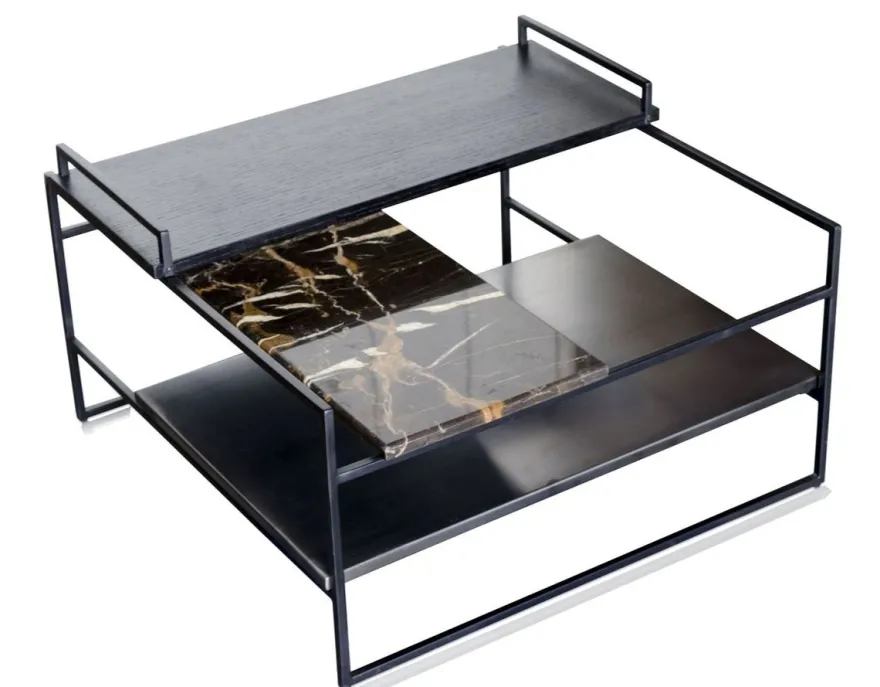 Casa Padrino Luxus Couchtisch Schwarz 60 x 60 x H. 36,5 cm - Designer Wohnzimmertisch