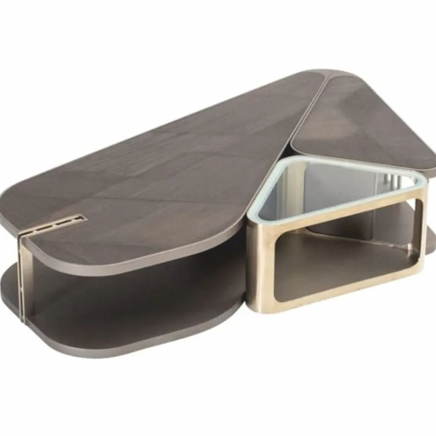 Casa Padrino Luxus Couchtisch mit 2 Beistelltischen Grau / Silber - Luxus Wohnzimmertisch Set - Luxus Möbel - Hotel Möbel - Wohnzimmer Möbel