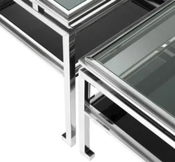 Casa Padrino Luxus Couchtisch 4er Set Silber - Designer Wohnzimmermöbel