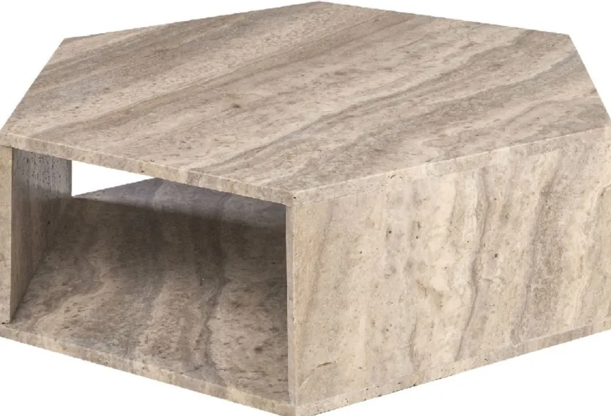 Casa Padrino Luxus Couchtisch Grau 91 x 79 x H. 30 cm - 6 Eckiger Travertin Naturstein Wohnzimmertisch - Wohnzimmer Möbel - Travertin Möbel - Luxus Möbel - Luxus Einrichtung