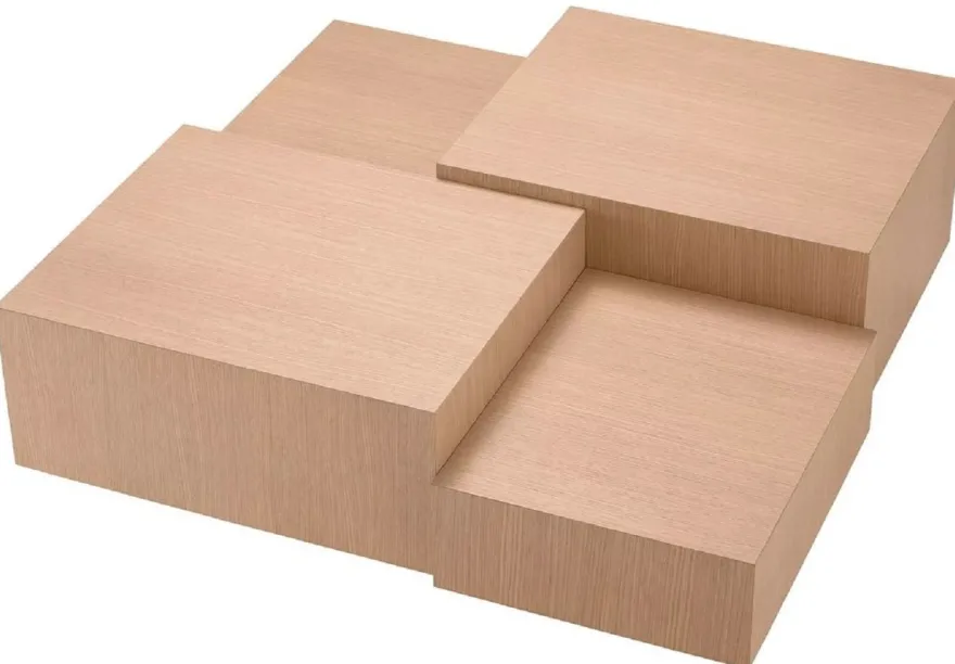 Casa Padrino Luxus Couchtisch Naturfarben / Bronze 114 x 114 x H. 40 cm - Quadratischer Wohnzimmertisch - Wohnzimmer Möbel - Massivholz Möbel - Luxus Möbel - Luxus Einrichtung