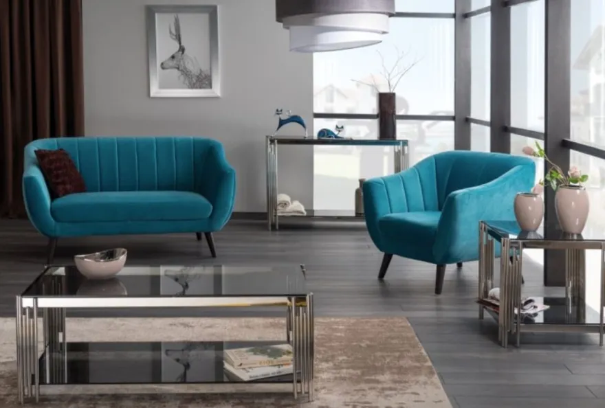 Casa Padrino Luxus Couchtisch Silber / Schwarz 120 x 60 x H. 40 cm - Edelstahl Wohnzimmertisch mit getönten Glasplatten - Luxus Möbel