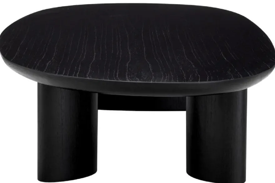 Casa Padrino Luxus Couchtisch Schwarz 168,5 x 86,5 x H. 35,5 cm - Ovaler Massivholz Wohnzimmertisch - Wohnzimmer Möbel - Luxus Möbel - Luxus Einrichtung
