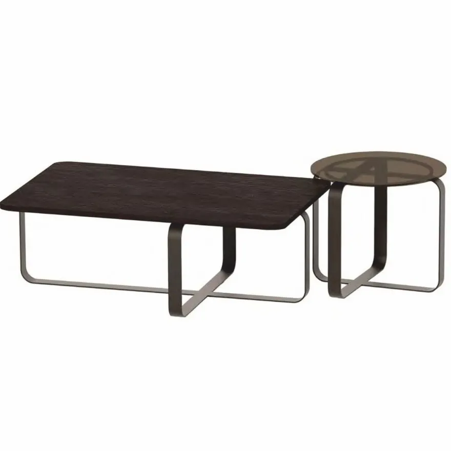 Casa Padrino Luxus Couchtisch Set Dunkelbraun - Hotel & Wohnzimmer Möbel