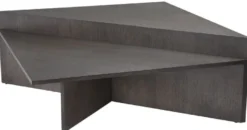 Casa Padrino Luxus Couchtisch Set Mokkafarben - 2 Eichenfurnier Wohnzimmertische - Wohnzimmer Möbel - Luxus Qualität