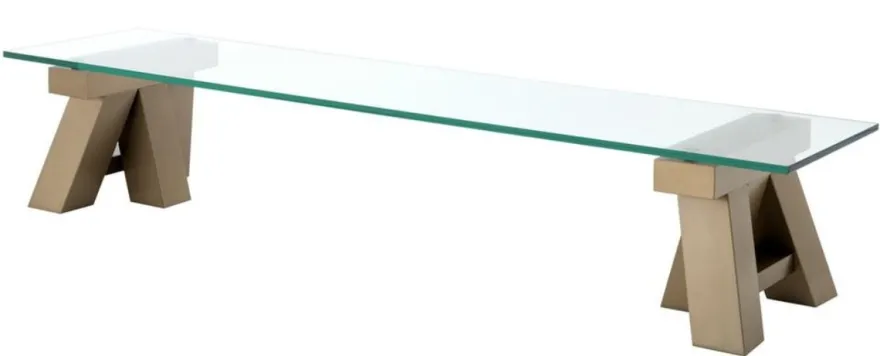 Casa Padrino Luxus Couchtisch Messing 190 x 45 x H. 36 cm - Wohnzimmertisch