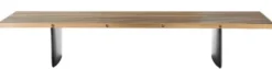 Casa Padrino Luxus Couchtisch Messing / Schwarz 220 x 78 x H. 38 cm - Wohnzimmertisch mit Edelstahl Tischplatte - Luxus Möbel