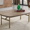 Casa Padrino Luxus Couchtisch Braun / Hellgrau / Messing 120 x 68 x H. 35 cm - Rechteckiger Massivholz Wohnzimmertisch - Wohnzimmer Möbel - Luxus Möbel - Luxus Einrichtung