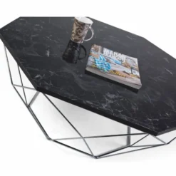 Casa Padrino Luxus Couchtisch Schwarz / Silber 90 cm - Hotel & Wohnzimmer Möbel