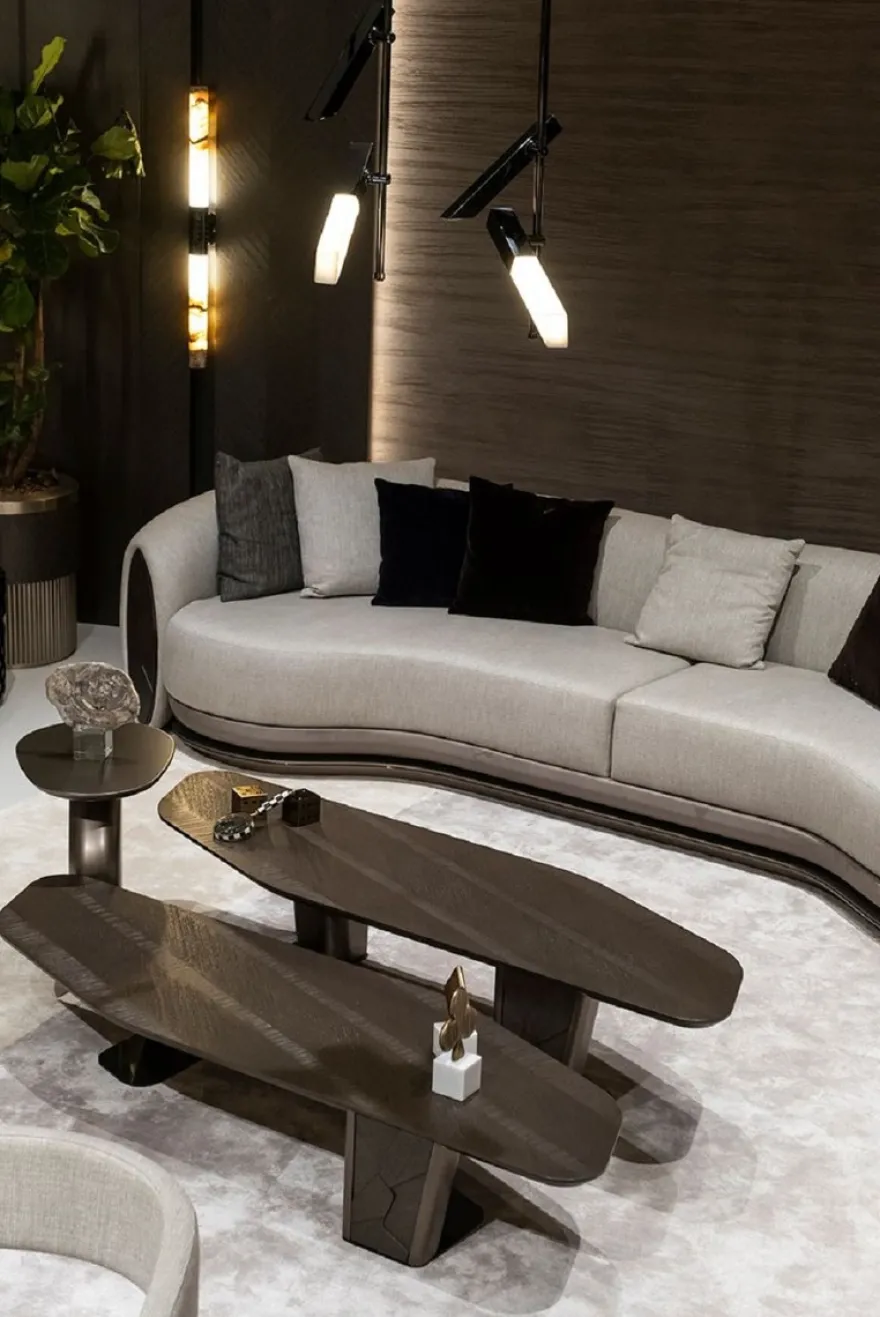 Casa Padrino Luxus Couchtisch 2er Set Dunkelbraun / Bronze - Luxus Wohnzimmertische - Wohnzimmer Möbel - Hotel Möbel - Luxus Möbel