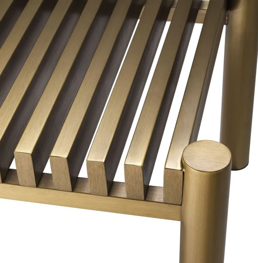 Casa Padrino Luxus Couchtisch Messingfarben / Schwarz 180 x 44 x H. 35,5 cm - Edelstahl Wohnzimmertisch mit Glasplatten - Wohnzimmer Möbel - Luxus Möbel