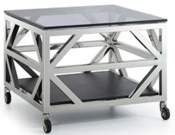 Casa Padrino Luxus Couchtisch Silber 65 x 65 x H. 50 cm - Wohnzimmer Möbel