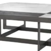 Casa Padrino Luxus Couchtisch Weiß / Lila / Mokka 110 x 110 x H. 35 cm - Wohnzimmertisch mit Marmorplatten und Edelstahl Gestell - Luxus Möbel