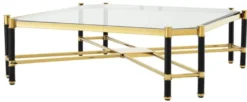 Casa Padrino Luxus Couchtisch Gold / Schwarz 115 x 115 x H. 35,5 cm - Limited Edition